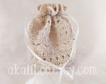 Bolsita de encaje de ganchillo, 10 cm
