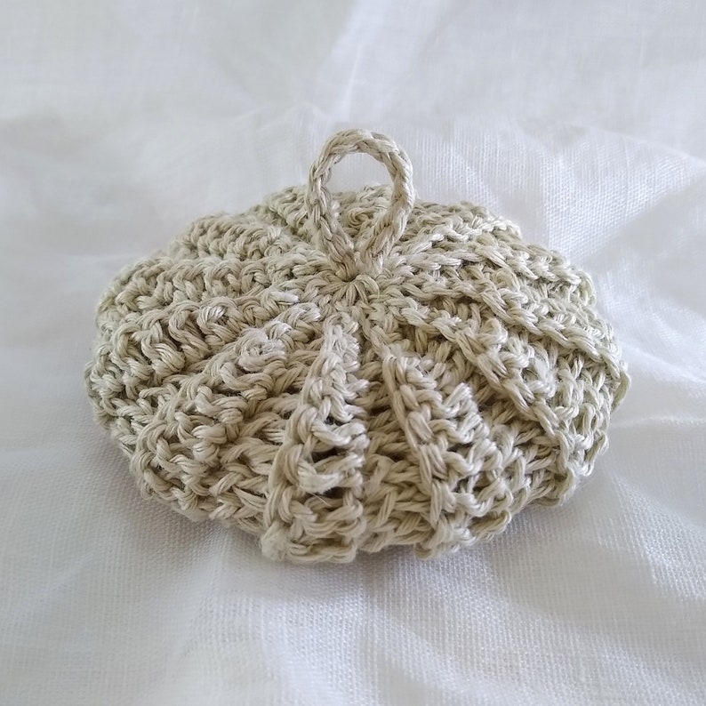 Eponge tawashi au crochet en chanvre diamètre 10 cm