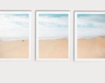 Triptyque paysage mer et sable, ensemble 3 photos paysage plage, sable,