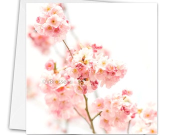 Carte de Voeux Fleur de Cerisier Japonais, Japanese Cherry Tree Greeting Card, Flower Postcard, carte personnalisable, anniversaire,