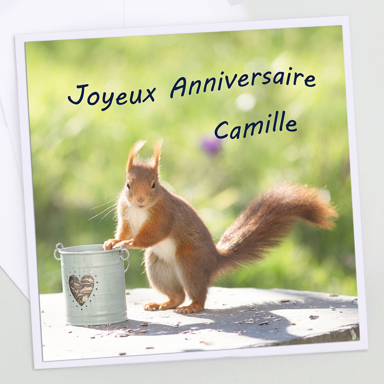 Une Jolie Carte Anniversaire Personnelle Photo Ecureuil Et Etsy France
