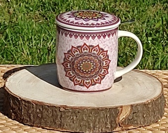 Boîte cadeau infuseur thé Mug Mandala violet