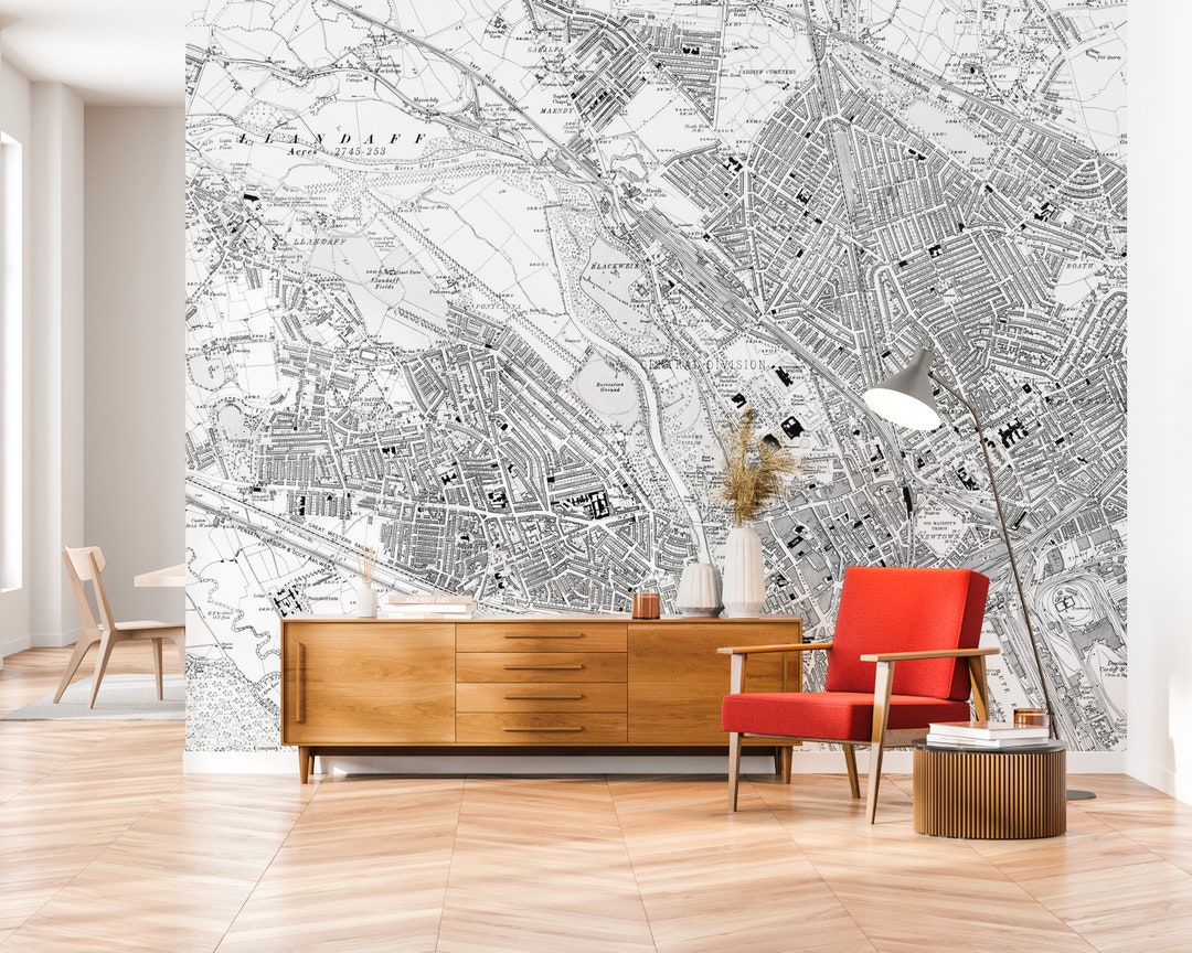 Custom Map Wallpaper Bespoke Historical Map Wallpaper Mural of Any