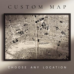 Bespoke Historic Map Print – Custom Location Fine Art Wall Art