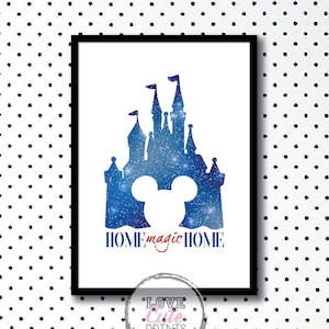 Disney Schloss Home Magic Home Poster, Cinderella Castle Wanddekoration, Disney Haus, Disney Zimmer Dekor