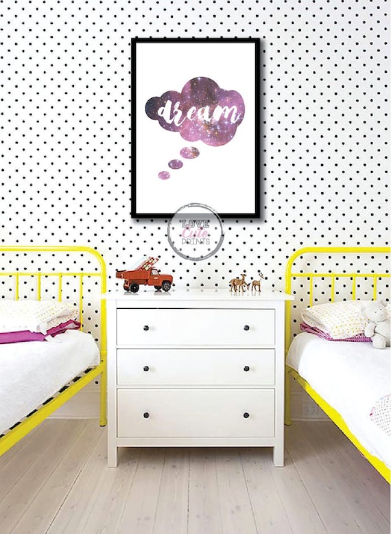 Printable Dream Poster Girl Wall Decor Cute Gift For Teens Pink Quote Room Decor Motivational Poster For Girls Galaxy Printable Decor