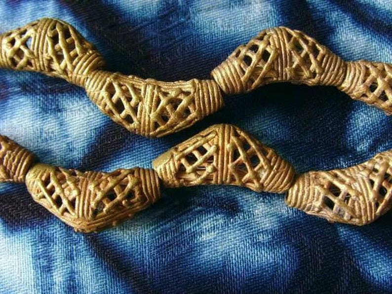 8 African brass pearls BB01 image 1