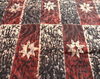 Batik au mètre - rouge/noir/blanc - motif Nsoromma - bkbz63