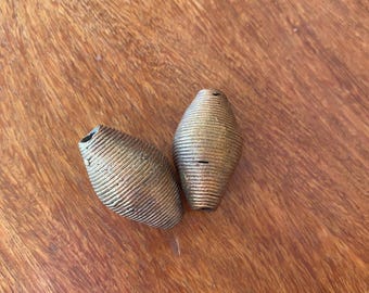 2 large African brass beads BBL07