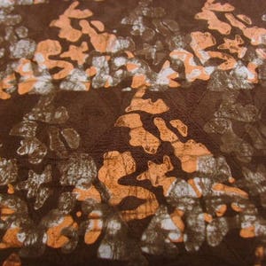 Coupon tissu patchwork 60x50cm marron, saumon, blanc PBKBZ17 image 2