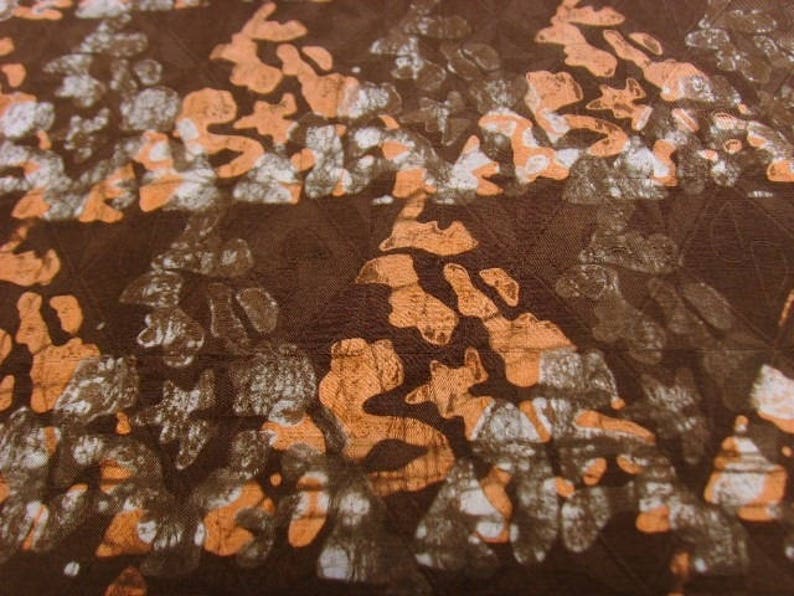 Batik au mètre marron/saumon/blanc bkbz17 image 2