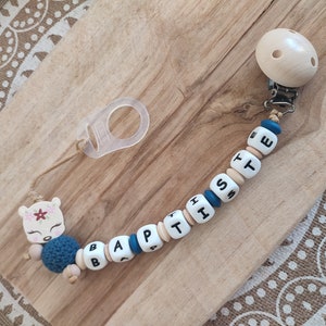 Doe wood silicone pacifier clip personalized pacifier clip with first name birth gift rattle ring with or without first name image 6