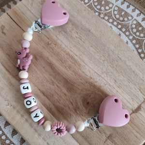 Personalized 100% silicone doe pacifier clip customizable pacifier clip natural wood silicone rattle with wooden ring attache doudou