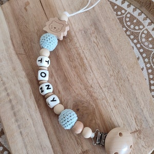 Personalisierter Herz-Schnullerclip Silikon-Schnullerclip aus Holz Geburtsgeschenk personalisierte Babyaccessoires Kreation Bild 8