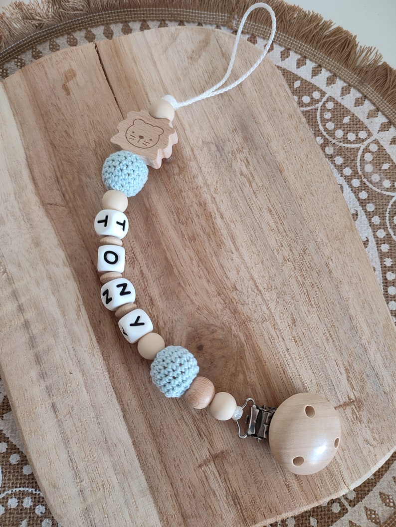 Clip per ciuccio cuore personalizzato clip per ciuccio in silicone in legno regalo di nascita accessori per bambini personalizzati creazione immagine 8