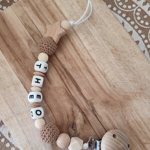 Personalized wooden pacifier clip - customizable silicone pacifier clip - personalized pacifier clip with first name - mixed