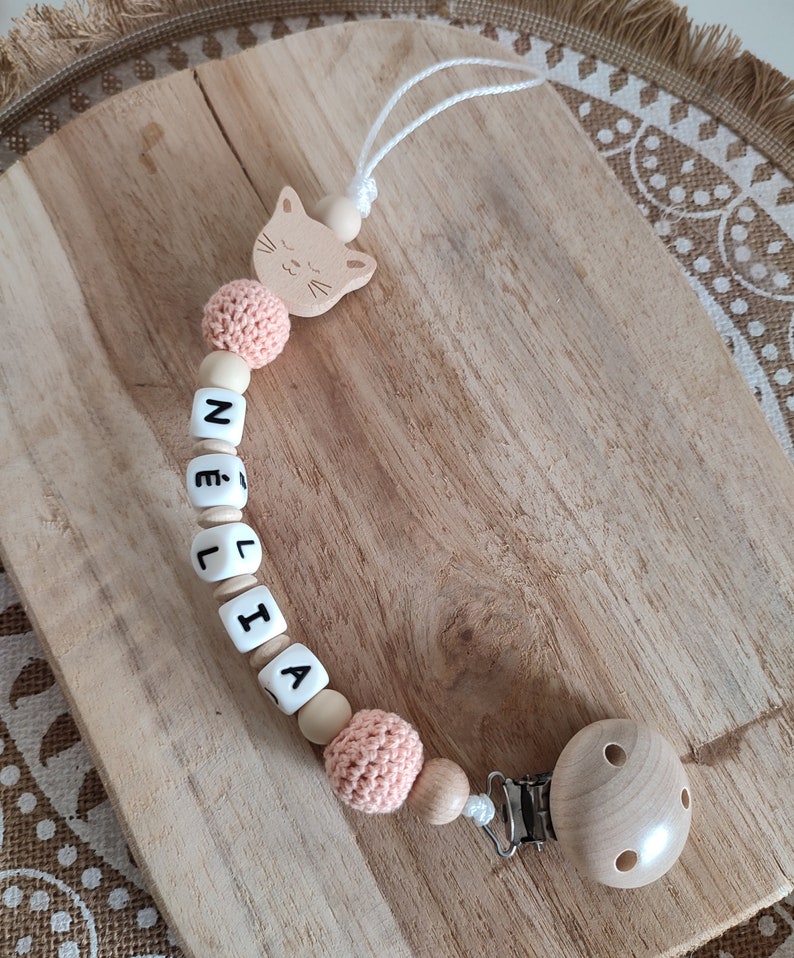 Clip per ciuccio cuore personalizzato clip per ciuccio in silicone in legno regalo di nascita accessori per bambini personalizzati creazione immagine 4