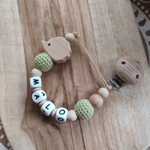 Clip per ciuccio cuore personalizzato clip per ciuccio in silicone in legno regalo di nascita accessori per bambini personalizzati creazione immagine 6