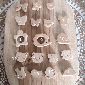 Clip per ciuccio cuore personalizzato clip per ciuccio in silicone in legno regalo di nascita accessori per bambini personalizzati creazione immagine 3