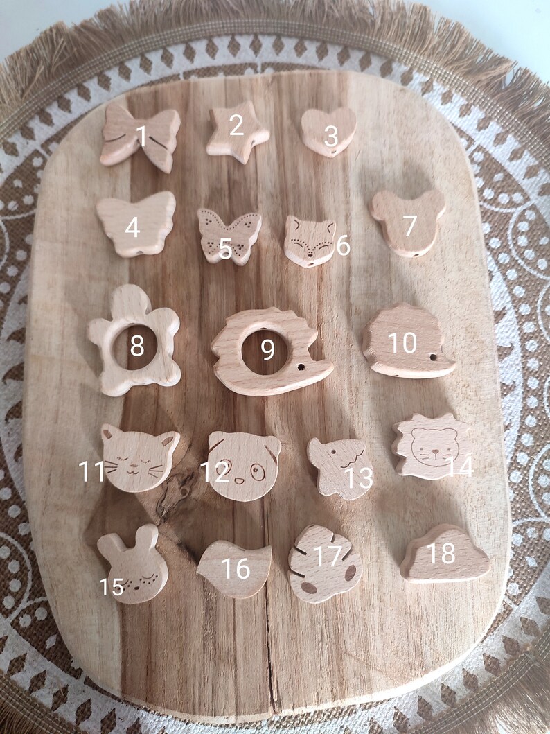 Clip per ciuccio cuore personalizzato clip per ciuccio in silicone in legno regalo di nascita accessori per bambini personalizzati creazione immagine 3