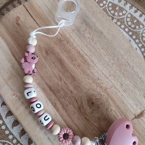 Personalized 100% silicone doe pacifier clip customizable pacifier clip natural wood silicone rattle with wooden ring attache tétine + mam