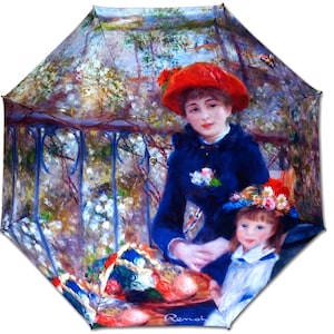 Umbrella / Parasol - Luxury Folding / Manual - Painter RENOIR - La Terrasse / Les 2 soeurs