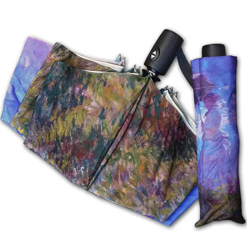 Foldable umbrella woman with parasol Painter MONET Madame MONET and her son