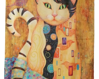Wool and Viscose Stole - KLIMT - The Cat