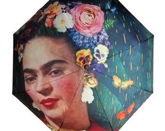 Umbrella - Foldable - Frida KAHLO - Floral Self-portrait