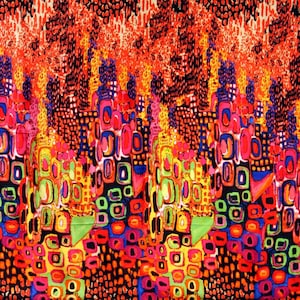 100% Silk Square - Hand Rolled - 90 x 90 cm - HUNDERTWASSER