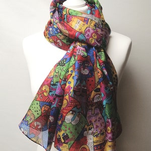 Pareo/Stole/Sjalk - 100% Naturlig Sidenvoile - 180 x 110 cm - Laurel BURCH - Katterna - Röd