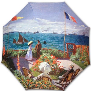 Umbrella / Parasol - Foldable - Painter MONET: Terrace in Sainte Adresse