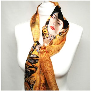 Pareo/Stole/Scarf - 100% Natural Silk Voile - 180 x 110 cm - KLIMT - Adèle