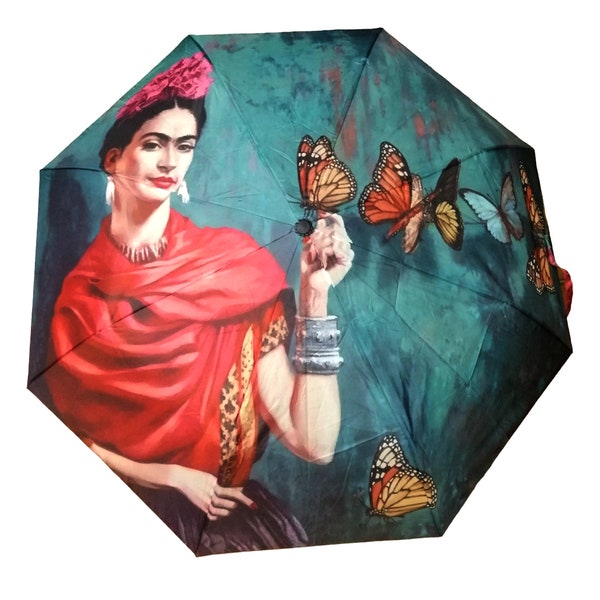 Parapluie - Pliable - Frida KAHLO - Autoportrait avec Papillons