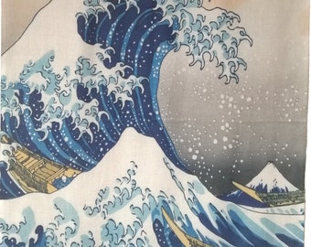Étole Laine et viscose - Hokusai - La Grande Vague de Kanagawa
