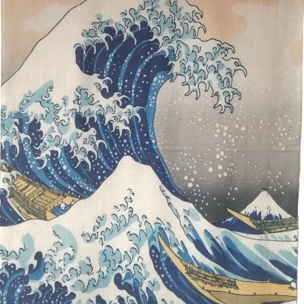 Étole Laine et viscose - Hokusai - La Grande Vague de Kanagawa