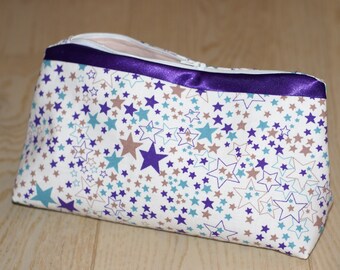 star satin make-up toilet kit zipped and lined pouch