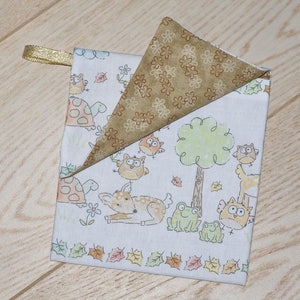 baby pouch "forest animals", fawn, owl, turtle, frog