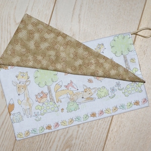 baby pouch "forest animals", doe, owl, turtle, frog, fox