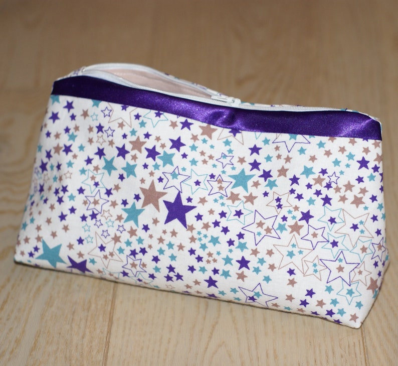 star satin make-up toilet kit zipped and lined pouch