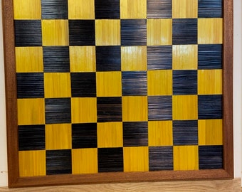 Straw marquetry chessboard