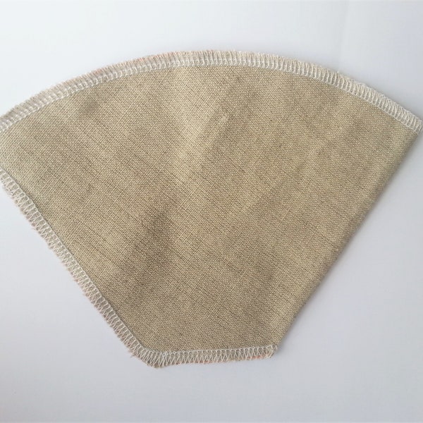 Reusable coffee filter, made of hemp, naturally organic