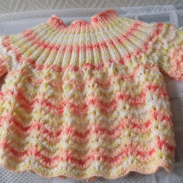 Bra, multi-colored baby vest, knitted, size 0/3 months.