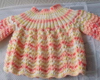 Bra, multi-colored baby vest, knitted, size 0/3 months.