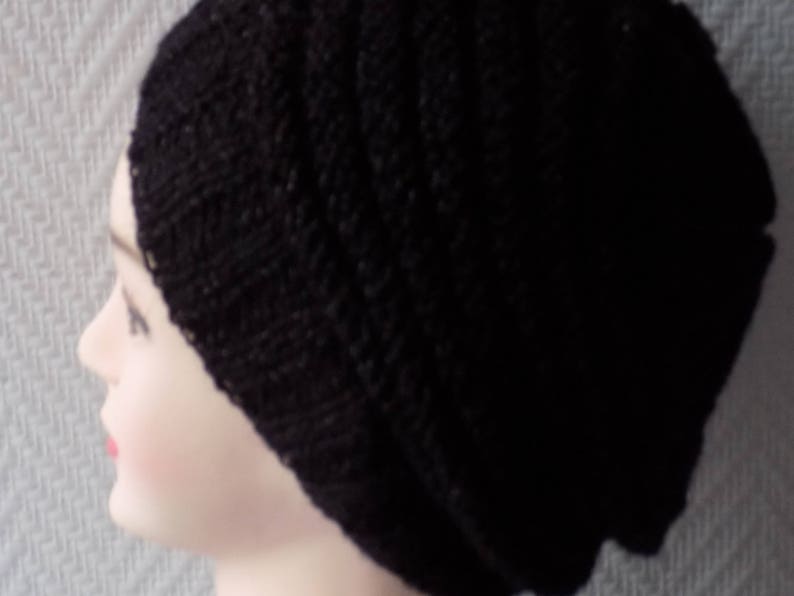 metallic threads. Knit hat stitch fancy black