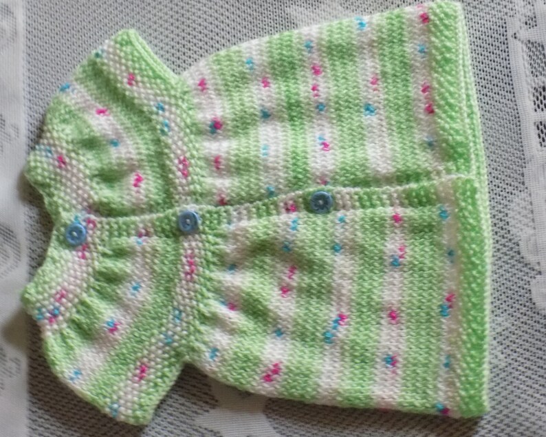 Baby dress handmade knitted,3 colors available birth size at 3 months.