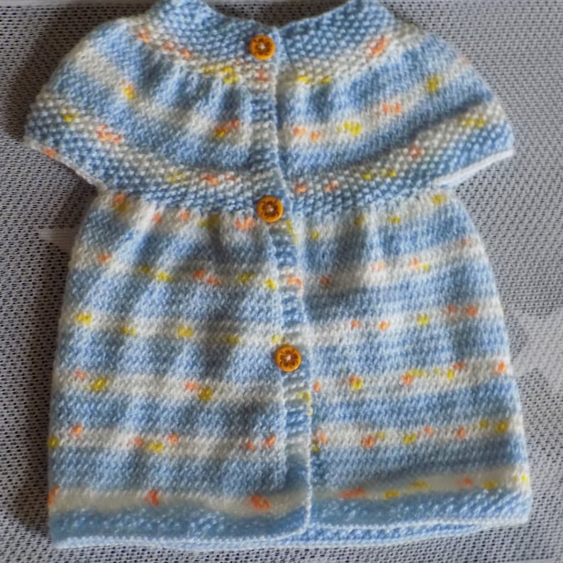 Baby dress handmade knitted,3 colors available birth size at 3 months.