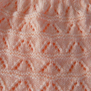 Hand-knitted baby dress, salmon color, size 3 to 6 months. image 4