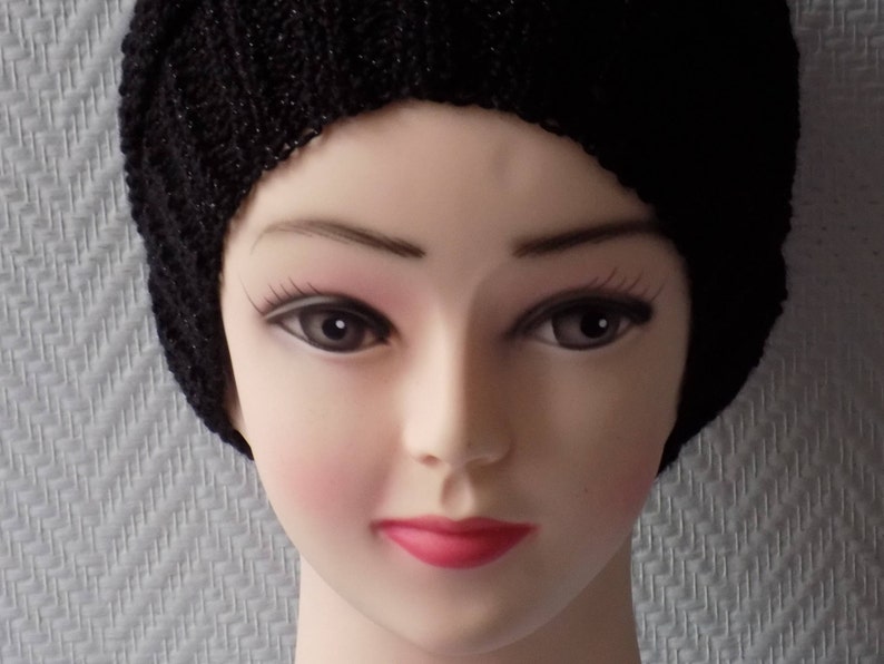 metallic threads. Knit hat stitch fancy black