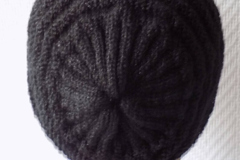 metallic threads. Knit hat stitch fancy black